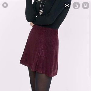Maroon Faux Suede Mini Skirt from Express